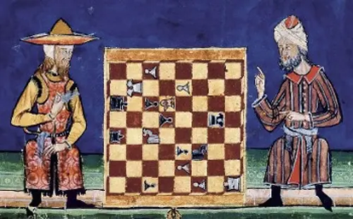 Εβραίοι και Μουσουλμάνοι παίζουν σκάκι στην Αλ-Ανταλούς, από «Το Βιβλίο των Παιχνιδιών»