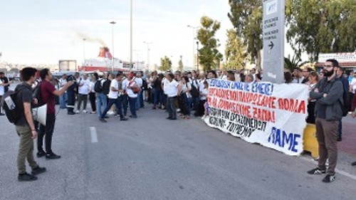 Το κλαδικό Συνδικάτο της Αττικής υποδέχθηκε νωρίς το πρωί στο λιμάνι του Πειραιά τους εργαζόμενους από την Κρήτη