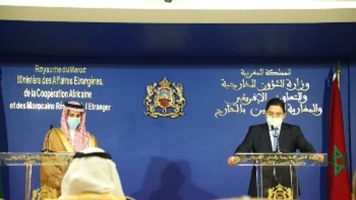 Από τη συνάντηση του Σαουδάραβα ΥΠΕΞ με τον ομόλογό του στο Μαρόκο στις 29 Ιούλη
