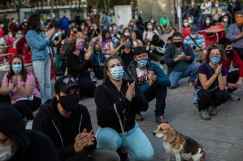 Από τη διαμαρτυρία σε εργατικές συνοικίες της Μαδρίτης που υποχρεώθηκαν σε καραντίνα