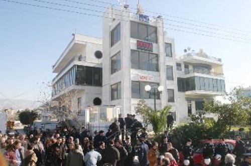 Το «φρούριο» του Κουρή κατά τη χτεσινή δυναμική κινητοποίηση της απεργίας