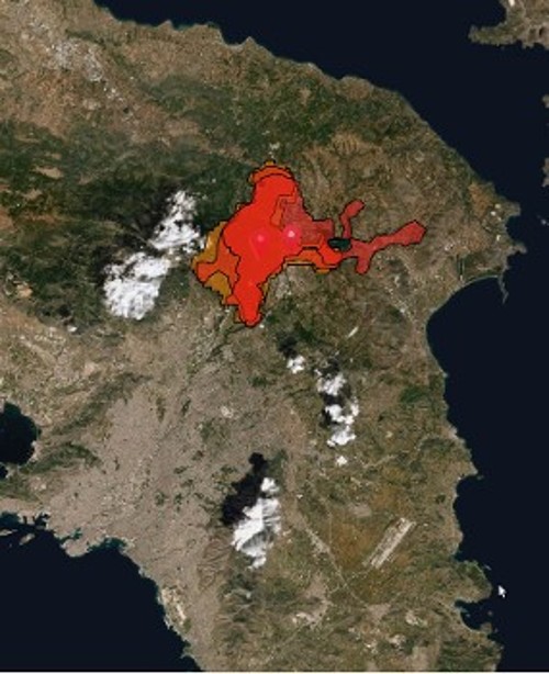 Οι εκτάσεις που κάηκαν στην Αττική...