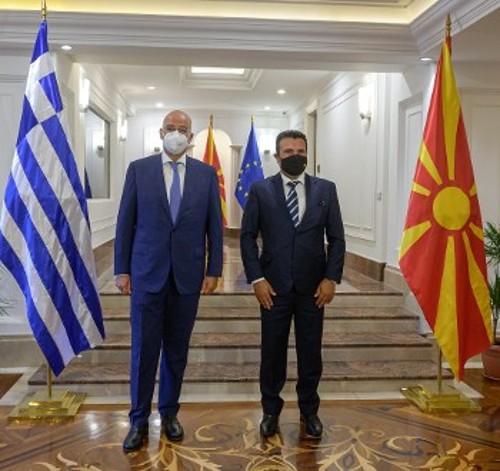 Από τη συνάντηση Δένδια με τον πρωθυπουργό της Βόρειας Μακεδονίας