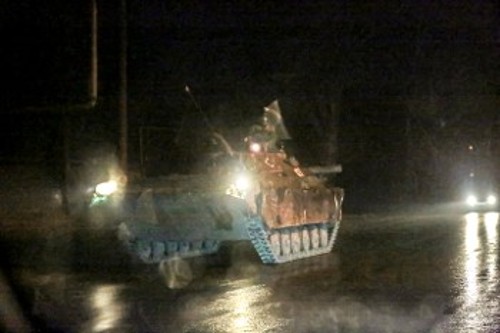 Στρατιωτικά οχήματα στο Ντονέτσκ