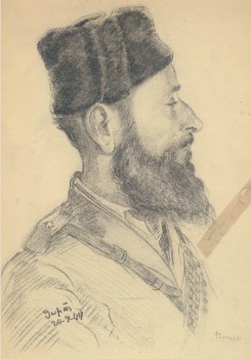 «Θωμάς», Σχέδιο με μολύβι, 1944. Ορισμένα πορτρέτα του Φέρτη δεν αποτυπώνουν απλά μια ζώσα ύπαρξη, αλλά μια ορατή αντανάκλαση της θέλησης των λαϊκών δυνάμεων που μάχονται να σπάσουν τις αλυσίδες τους, της ανιδιοτέλειας, της αναγέννησης των ανθρώπων μέσα σε έναν αγώνα για ανώτερα ιδανικά