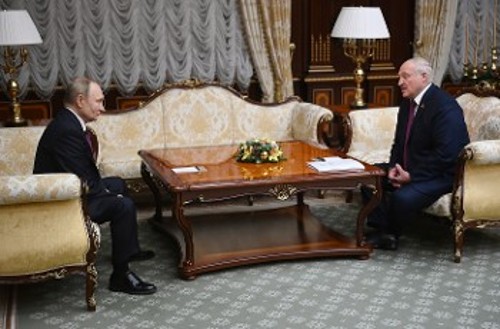 Από τη χθεσινή συνάντηση του Ρώσου Προέδρου με τον Λευκορώσο ομόλογό του στο Μινσκ