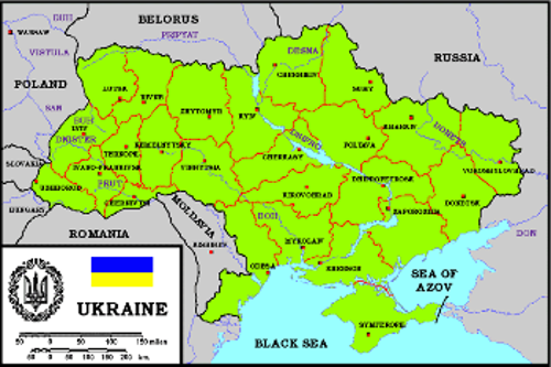 Στο χάρτη διακρίνεται στο κάτω άκρο η χερσόνησος της Κριμαίας