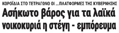 Ασήκωτο βάρος για τα λαϊκά νοικοκυριά η στέγη - εμπόρευμα