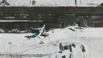 Δορυφορική φωτογραφία του ρωσικού αεροσκάφους «Beriev A-50» στο αεροδρόμιο κοντά στο Μινσκ