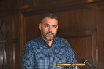 Ο Γ. Πρωτούλης μιλώντας στην εκδήλωση