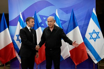 Ο Γάλλος Πρόεδρος στην Ιερουσαλήμ τον Οκτώβρη του 2023, λίγο πριν ξεκινήσει η εισβολή του Ισραήλ στη Γάζα