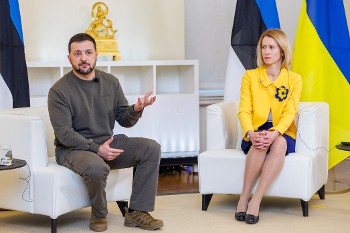 Από τη χθεσινή συνάντηση του Β. Ζελένσκι με την πρωθυπουργό της Εσθονίας
