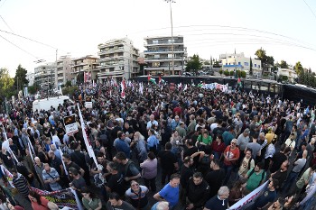 Από τη συγκέντρωση της περασμένης Πέμπτης έξω από την ισραηλινή πρεσβεία