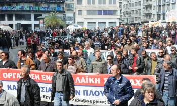 Στιγμιότυπο από τη συμμετοχή των χαλυβουργών στην πρόσφατη παναττική απεργία στο Μέταλλο