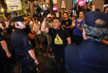Από τις διαμαρτυρίες πυροσβεστών στη Μαδρίτη