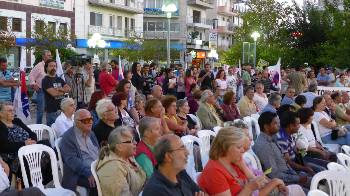 Στιγμιότυπο από τη χτεσινή συγκέντρωση