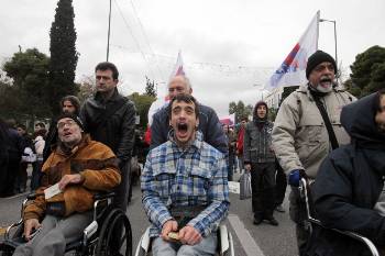 Από τη διαδήλωση της ΣΕΑΑΝ τη φετινή Παγκόσμια Ημέρα ΑμεΑ