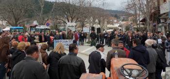 Από παλιότερη κινητοποίηση των μηλοπαραγωγών στην Αγιά Λάρισας