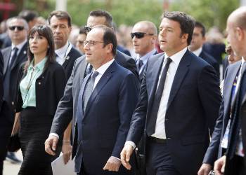 Ο Γάλλος Πρόεδρος Φρ. Ολάντ και ο Ιταλός πρωθυπουργός Μ. Ρέντζι