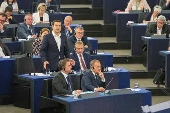 Την αναγνώριση και το σεβασμό των στόχων και των κανόνων της ΕΕ που ματώνουν τους λαούς επανέλαβε ο Αλ. Τσίπρας