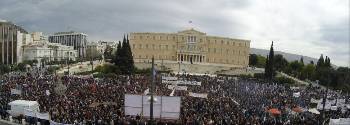Πανοραμική άποψη του Συντάγματος στο χτεσινό συλλαλητήριο