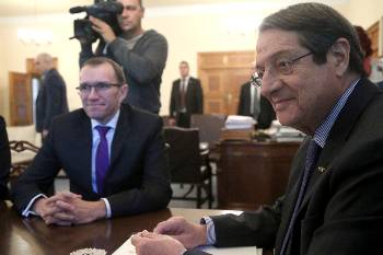 Από τη χτεσινή συνάντηση του εκπροσώπου του ΟΗΕ Ε. Μπ. Αϊντε με τον Κύπριο Πρόεδρο