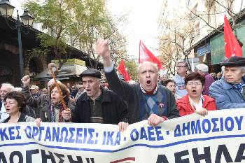Από το παννατικό συλλαλητήριο των συνταξιούχων την περασμένη Πέμπτη 8 Μάρτη