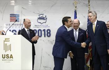 Από τα εγκαίνια του περιπτέρου των ΗΠΑ στη ΔΕΘ το περασμένο Σάββατο