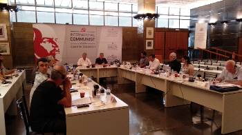 Από τις εργασίες της Συντακτικής της ΔΚΕ στην έδρα της ΚΕ του ΚΚΕ στον Περισσό