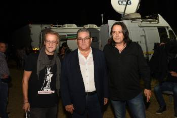 Ο Δ. Κουτσούμπας με τον Μ. Πασχαλίδη και τον Γ. Κότσιρα