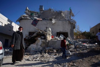 Από τη χτεσινή κατεδάφιση των τεσσάρων σπιτιών των Παλαιστινίων