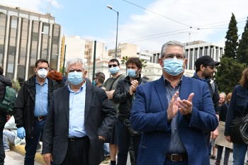 Ο Δ. Κουτσούμπας «παρών» στη χτεσινή κινητοποίηση