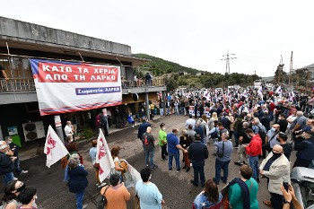 Από την τελευταία απεργιακή συγκέντρωση στη Λάρυμνα, τον περασμένο Οκτώβρη