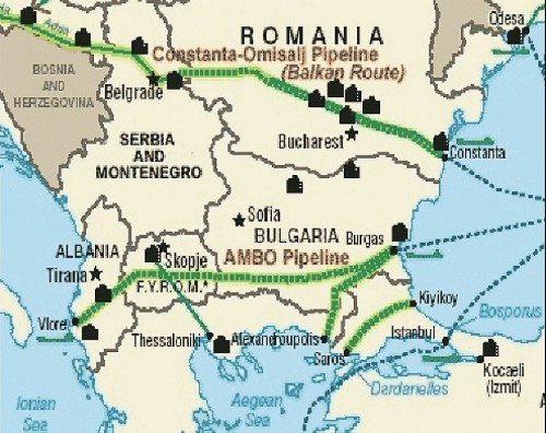 Σχέδια αγωγών πετρελαίου στα Βαλκάνια (με πράσινο χρώμα)