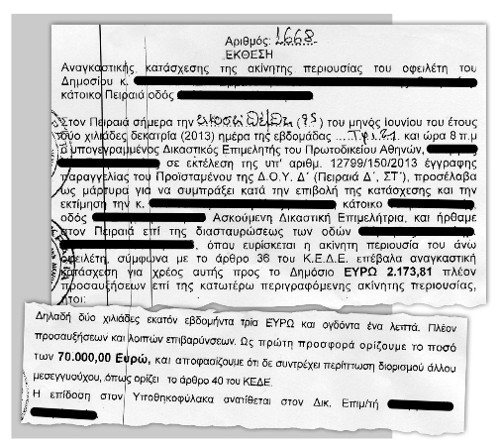 Τα έγγραφα της κατάσχεσης που αποκάλυψε ο ΡΙΖΟΣΠΑΣΤΗΣ