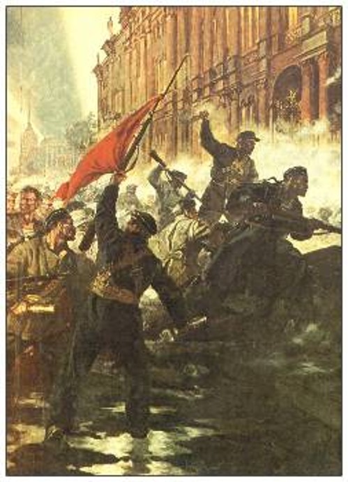 Η κατάληψη των ανακτόρων στην Πετρούπολη. Από πίνακα της εποχής