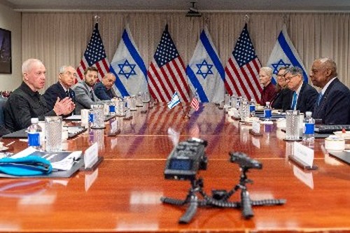 Από τη συνάντηση των υπουργών Αμυνας ΗΠΑ και Ισραήλ την περασμένη Τρίτη στο Πεντάγωνο