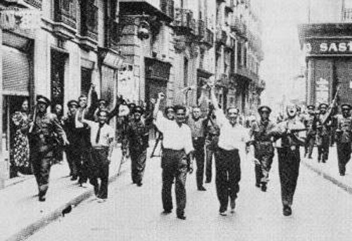 Διαδήλωση στη Μαδρίτη ενάντια στον Φράνκο τον Ιούλη του 1936