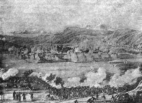 Τα ρωσικά στρατεύματα κυριεύουν το φρούριο Εριβάν την 1η Οκτώβρη 1828. Λιθογραφία του Κ. Μπέγκροφ