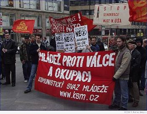 Από παλιότερη διαμαρτυρία της Κομμουνιστικής Ενωσης Νεολαίας Τσεχίας