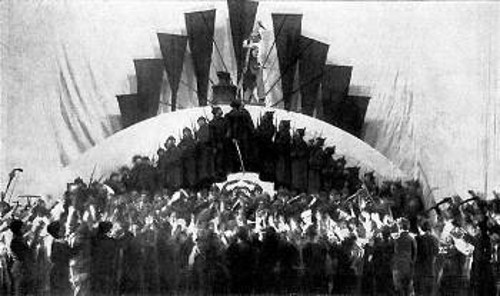 Μεγάλο φινάλε γιορτασμού αδελφοποίησης μεταξύ των εργαζομένων, των αγροτών και των στρατιωτών, τη δεκαετία του 1920