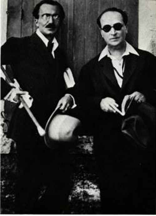 Ο Νίκος Καζαντζάκης (αριστερά) με τον Αγγελο Σικελιανό