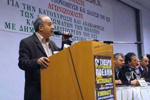 Ο Χ. Χαραλάμπους απευθύνει χαιρετισμό στο συνέδριο της ΠΟΕΔΗΝ