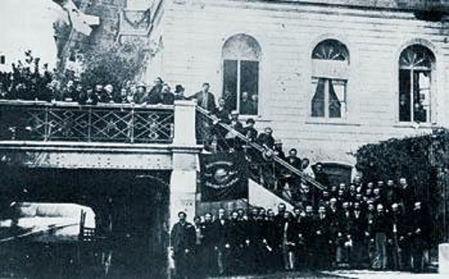 Αντιπρόσωποι στο 5ο Συνέδριο της Διεθνούς που έγινε στη Βασιλεία απο τις 6 ως τις 11 Σεπτέμβρη 1869