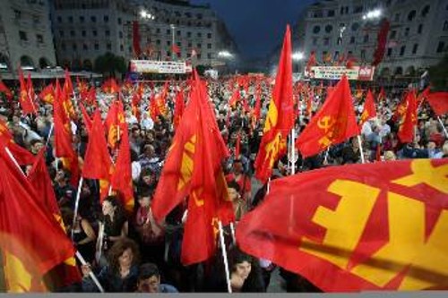 Από παλιότερη προεκλογική συγκέντρωση του Κόμματος στη Θεσσαλονίκη