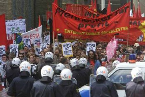 Από παλιότερη διαδήλωση των Σουηδών εργαζομένων ενάντια στην ΕΕ