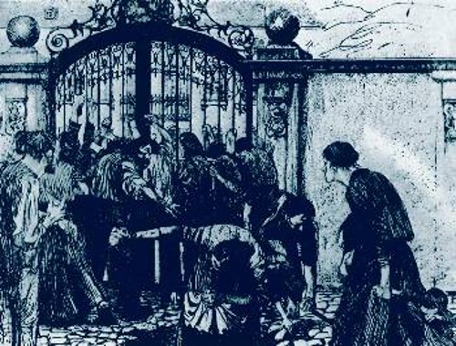 Η εξέγερση των υφαντουργών της Σιλεσίας, Ιούνης 1844 (χαλκογραφία της Κάτε Κόλβιτς, 1879)