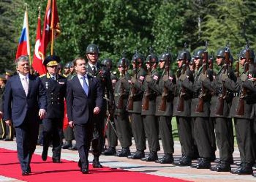 Ο Πρόεδροι της Τουρκίας και της Ρωσίας κατά την επίσκεψη του τελευταίου στην Αγκυρα