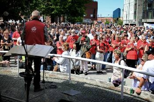 Από λαϊκή κινητοποίηση ενάντια στα αντιλαϊκά μέτρα το 2010 στην πρωτεύουσα της Δανίας Κοπεγχάγη