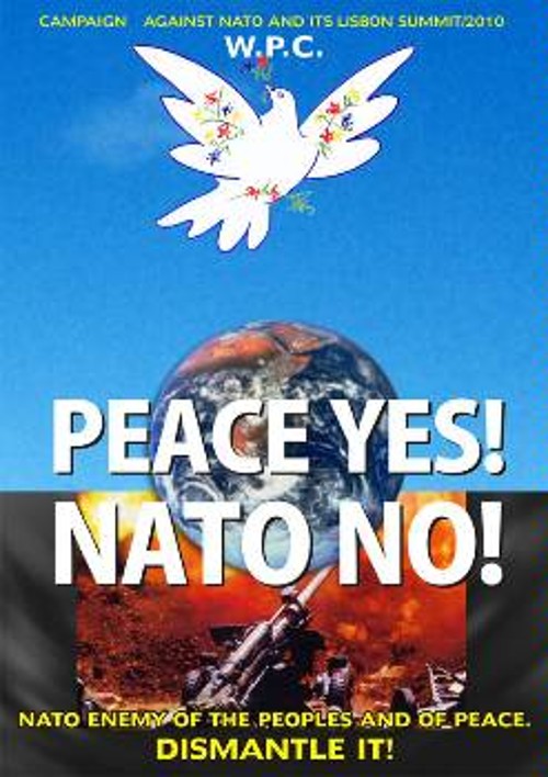 Αφίσα του Παγκόσμιου Συμβουλίου Ειρήνης από καμπάνια ενάντια στο ΝΑΤΟ